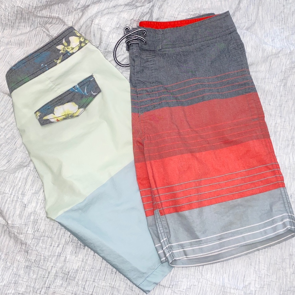 2 pr Men’s swim board shorts trunks Goodfellow 30